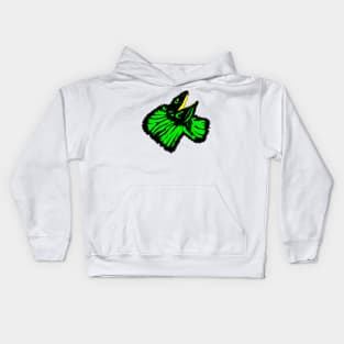 Neon Green Frilled-neck Lizard Kids Hoodie